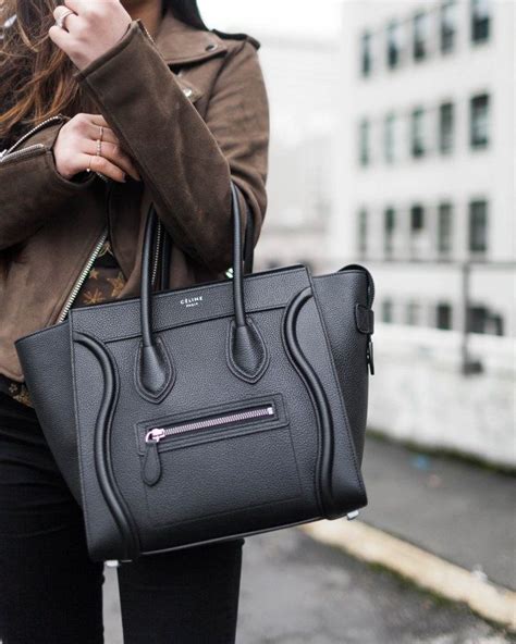 celine micro black|Celine micro luggage tote price.